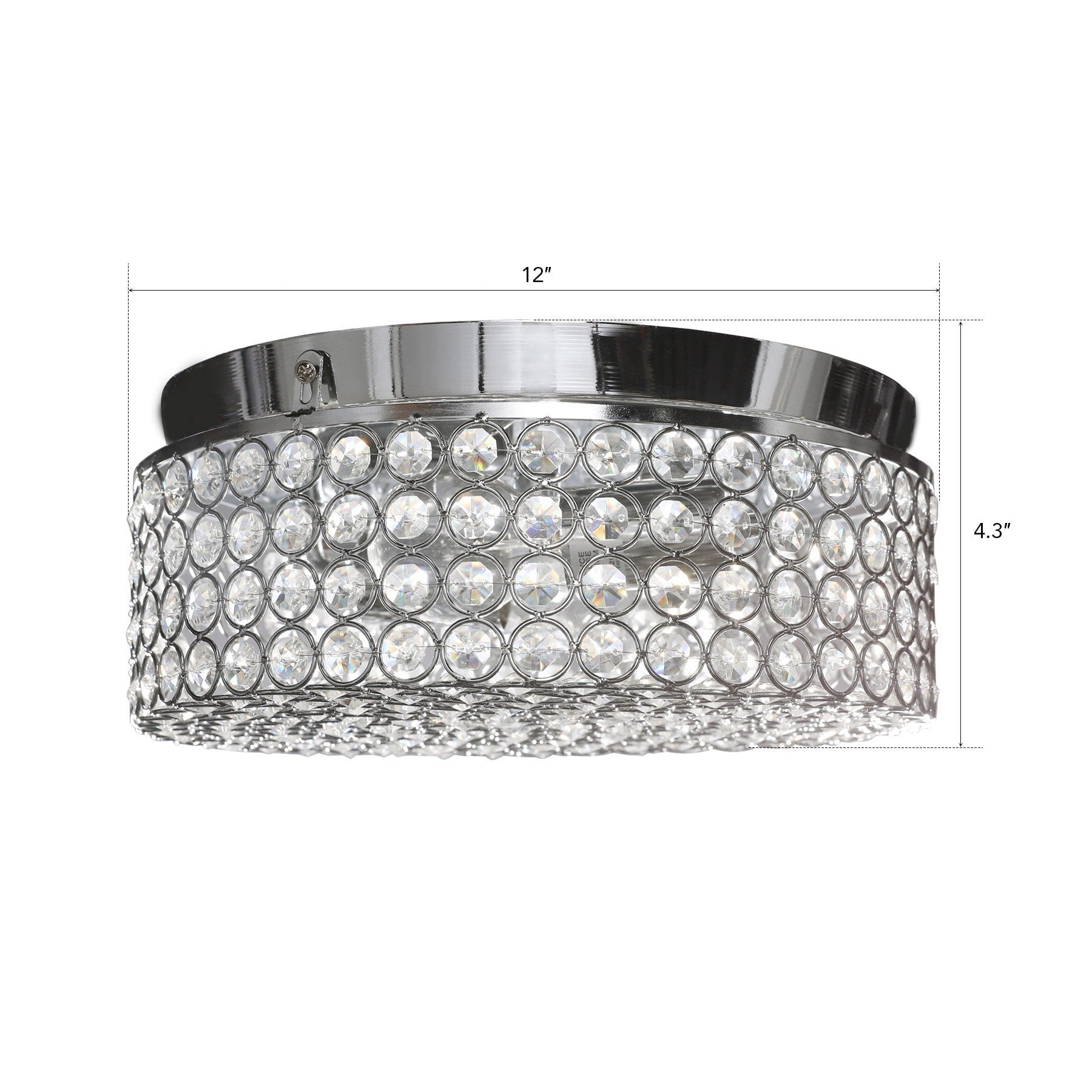 Plafonnier encastré rond moderne à 2 lumières en cristal CO-Z