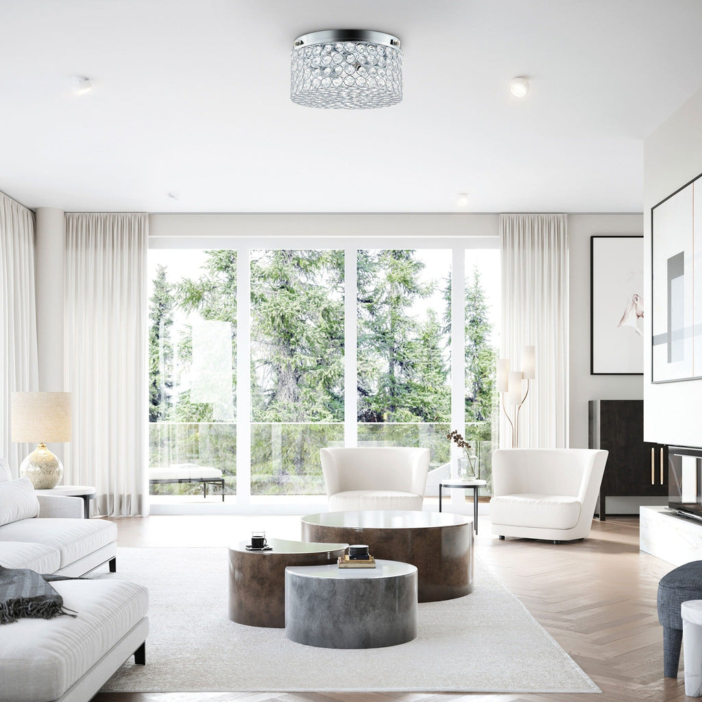 Plafonnier encastré rond moderne à 2 lumières en cristal CO-Z