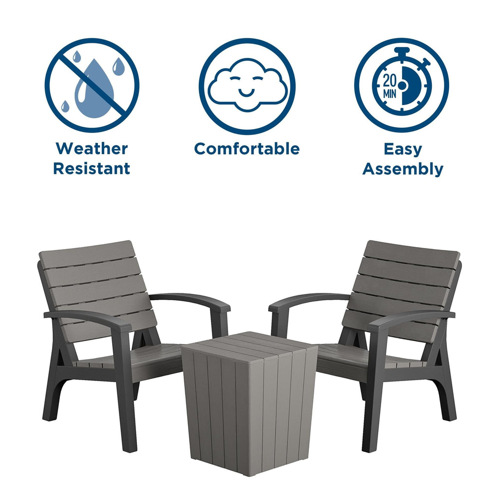 Ensemble de conversation en résine COSCO 3 pièces