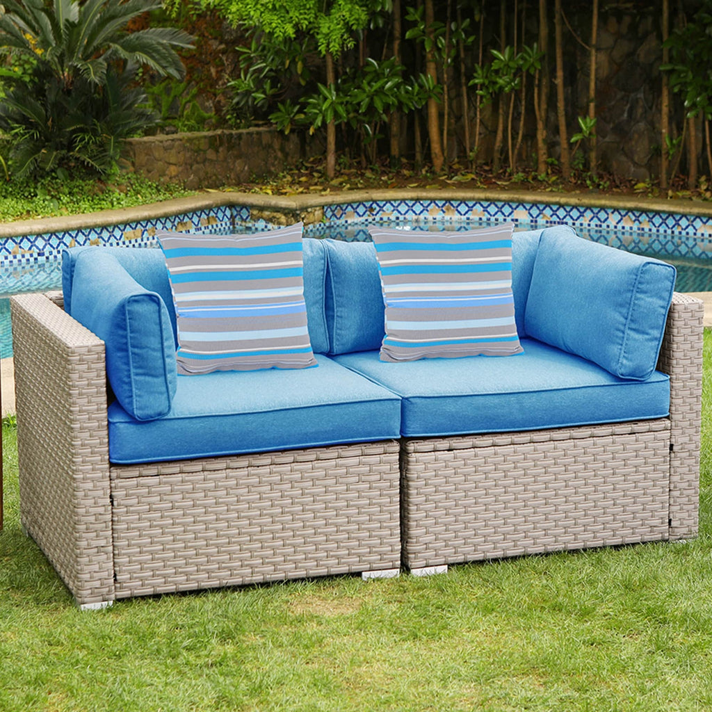 Ensemble de canapé sectionnel en osier 2 pièces COSIEST pour l'extérieur