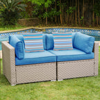 Ensemble de canapé sectionnel en osier 2 pièces COSIEST pour l'extérieur