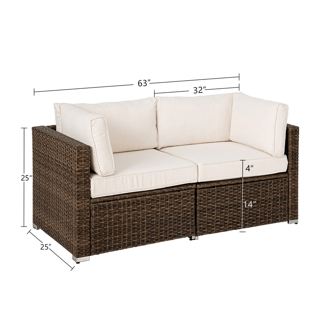 Ensemble de canapé sectionnel en osier 2 pièces COSIEST pour l'extérieur