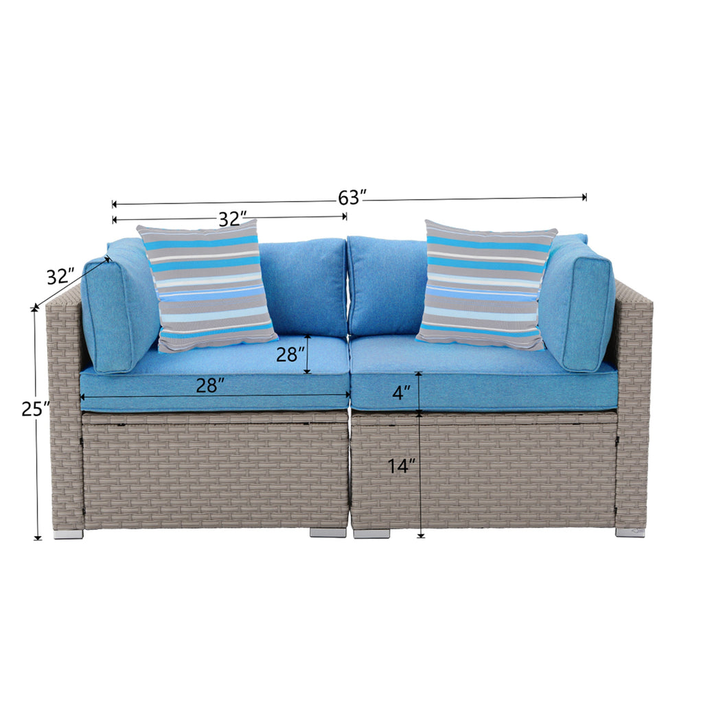 Ensemble de canapé sectionnel en osier 2 pièces COSIEST pour l'extérieur