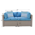 Ensemble de canapé sectionnel en osier 2 pièces COSIEST pour l'extérieur