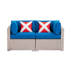 Ensemble de canapé sectionnel en osier 2 pièces COSIEST pour l'extérieur