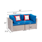 Ensemble de canapé sectionnel en osier 2 pièces COSIEST pour l'extérieur