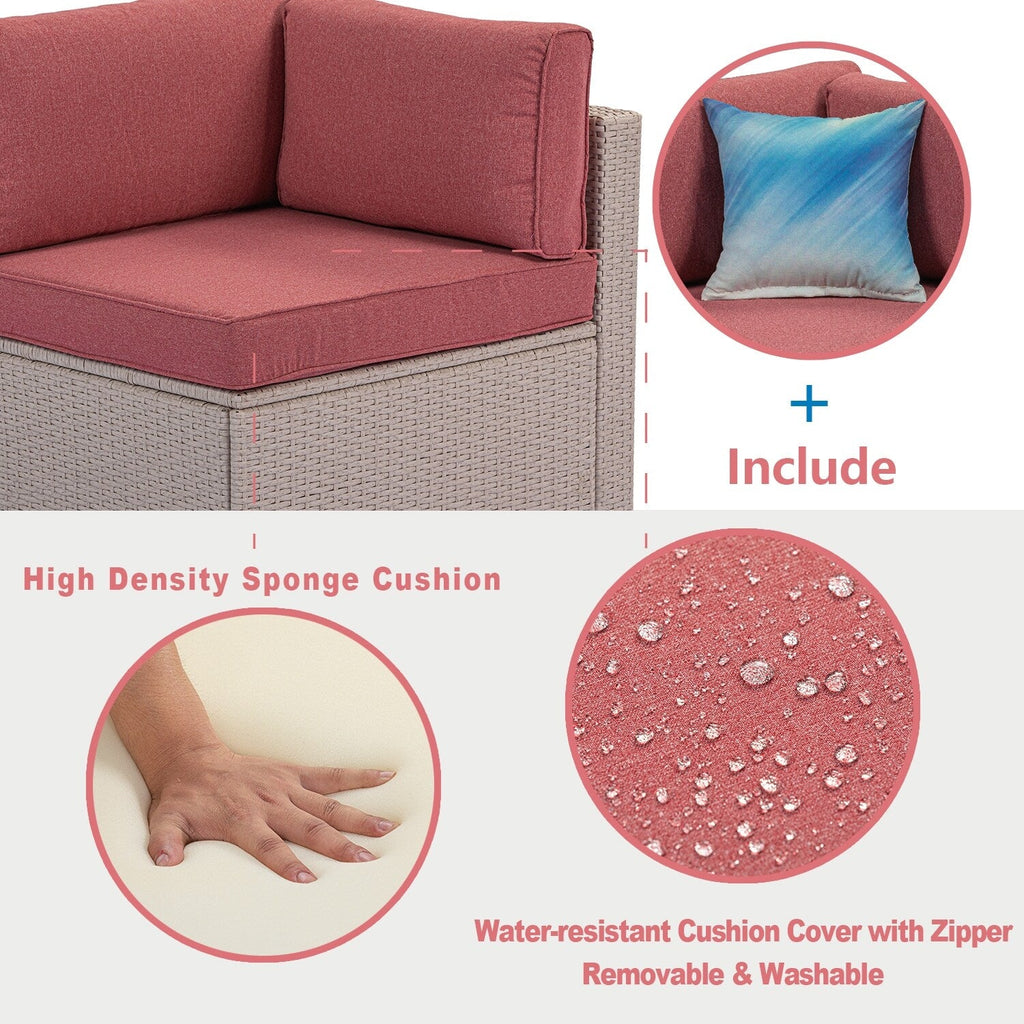 Ensemble de canapé sectionnel en osier 2 pièces COSIEST pour l'extérieur