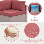 Ensemble de canapé sectionnel en osier 2 pièces COSIEST pour l'extérieur