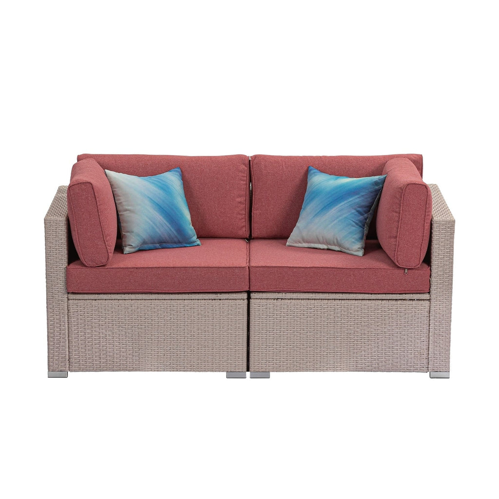 Ensemble de canapé sectionnel en osier 2 pièces COSIEST pour l'extérieur