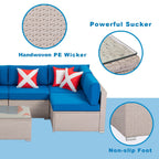 Ensemble de canapé sectionnel en osier 2 pièces COSIEST pour l'extérieur