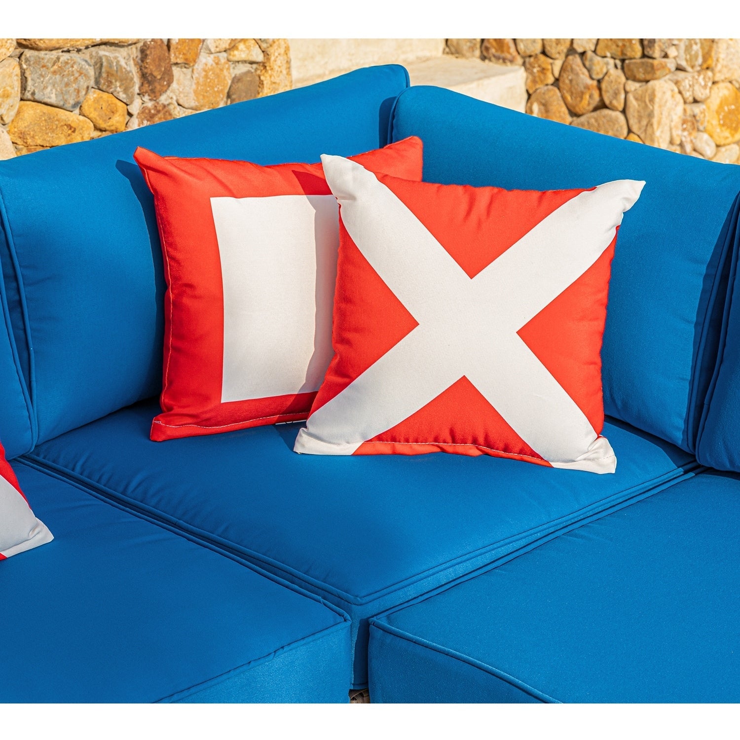 Ensemble de canapé sectionnel en osier 2 pièces COSIEST pour l'extérieur