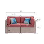 Ensemble de canapé sectionnel en osier 2 pièces COSIEST pour l'extérieur