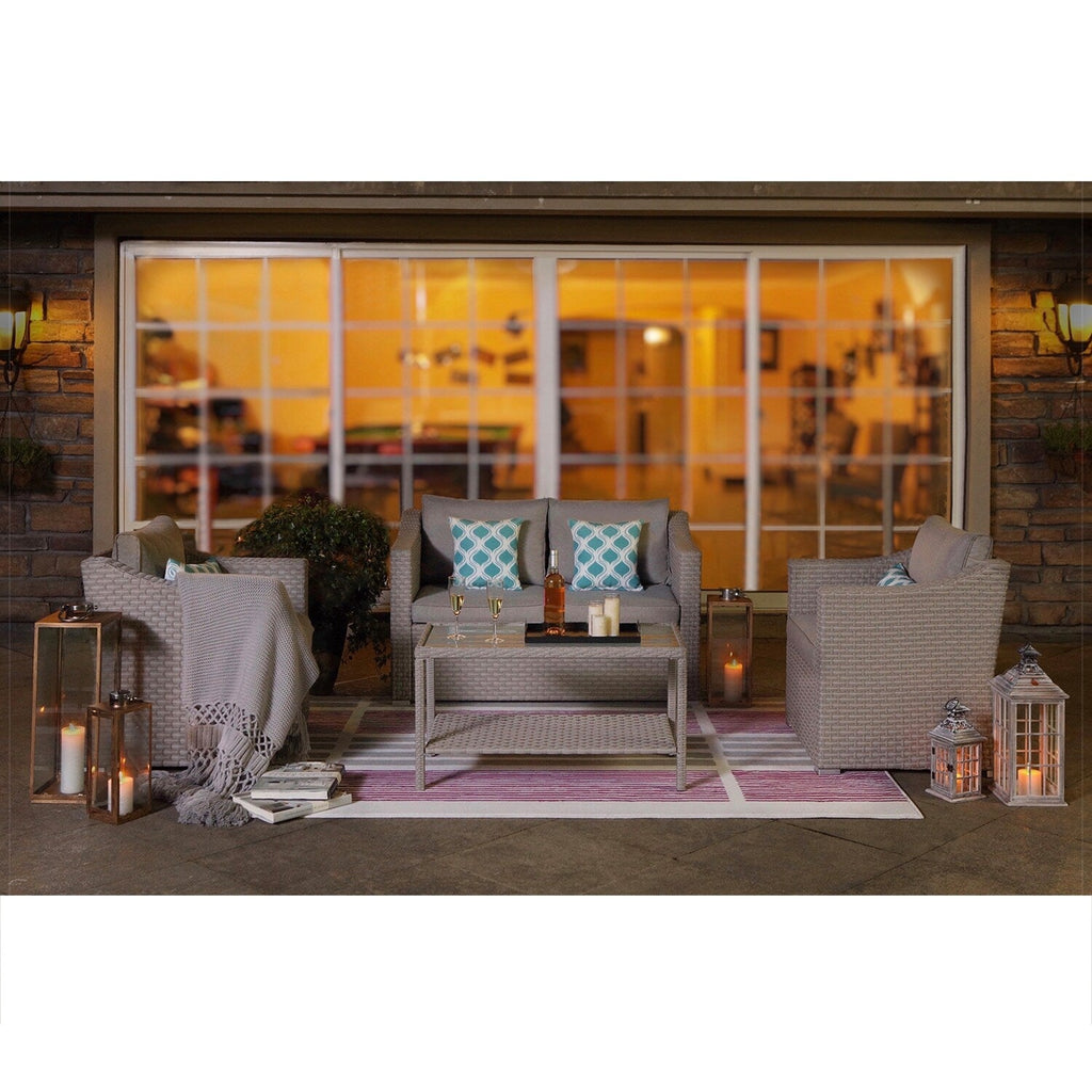 Ensemble de canapé sectionnel rembourré 4 pièces le plus confortable pour le patio