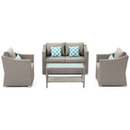 Ensemble de canapé sectionnel rembourré 4 pièces le plus confortable pour le patio