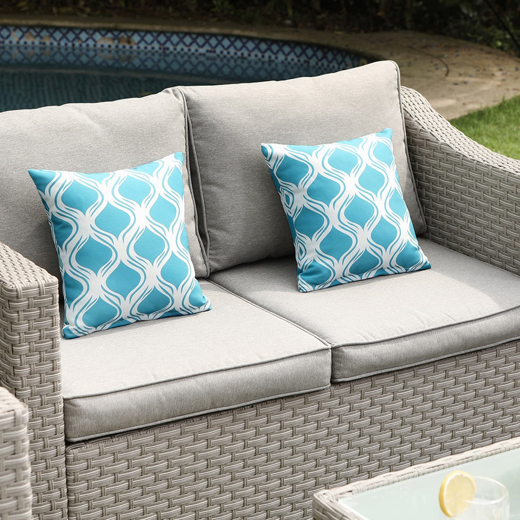 Ensemble de canapé sectionnel rembourré 4 pièces le plus confortable pour le patio