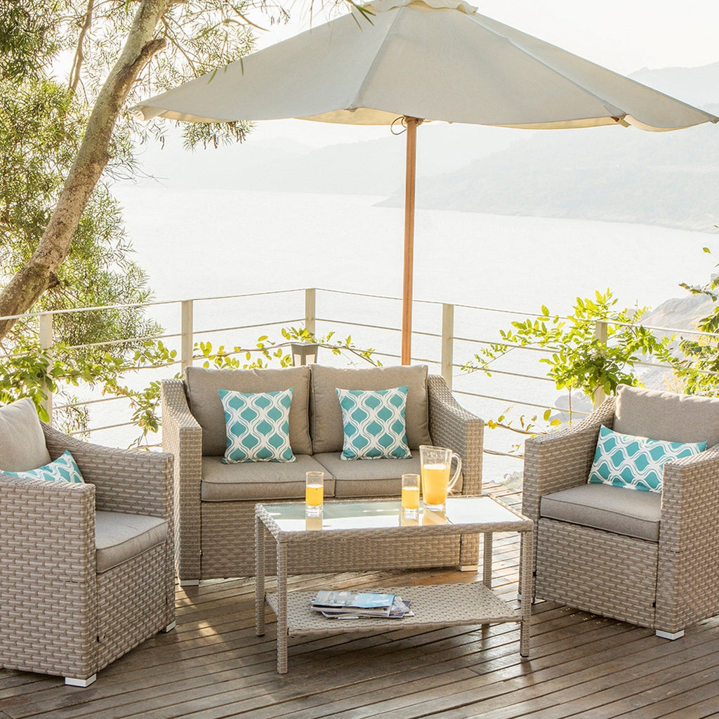 Ensemble de canapé sectionnel rembourré 4 pièces le plus confortable pour le patio