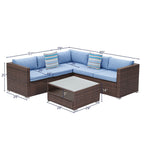 Ensemble de salon de jardin sectionnel en osier 4 pièces COSIEST avec table basse