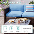 Ensemble de salon de jardin sectionnel en osier 4 pièces COSIEST avec table basse