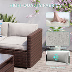 Ensemble de salon de jardin sectionnel en osier 4 pièces COSIEST avec table basse