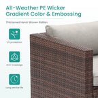 Ensemble de salon de jardin sectionnel en osier 4 pièces COSIEST avec table basse