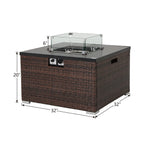 Ensemble de canapés sectionnels en osier pour patio extérieur COSIEST 4 pièces avec table pour foyer