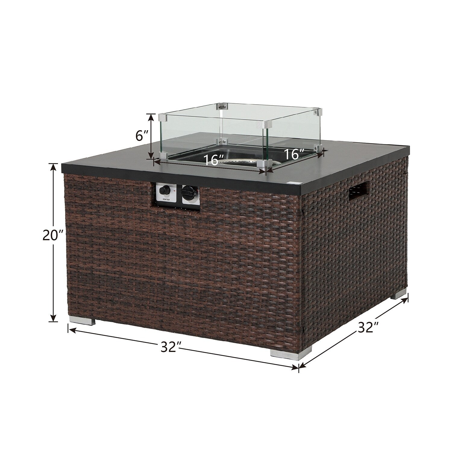 Ensemble de canapés sectionnels en osier pour patio extérieur COSIEST 4 pièces avec table pour foyer