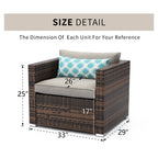 Ensemble de canapés d'extérieur en osier marron COSIEST