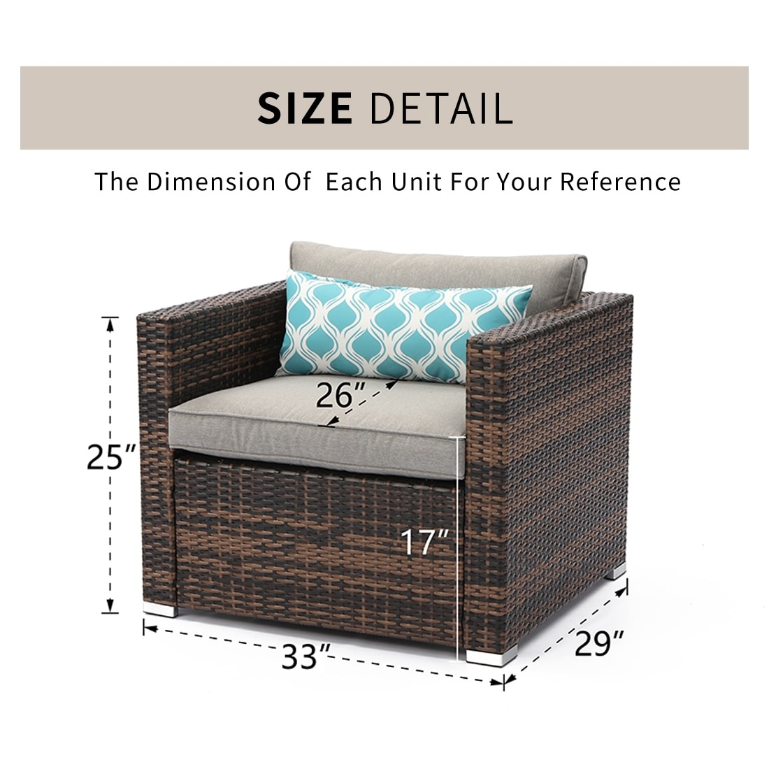 Ensemble de canapés d'extérieur en osier marron COSIEST