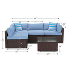 Canapé sectionnel en osier 5 pièces le plus confortable avec coussins