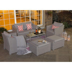 Ensemble de salon de jardin COSIEST 7 pièces avec coussins