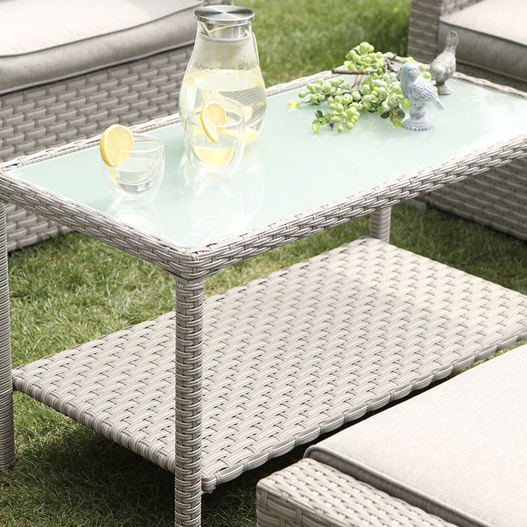 Ensemble de salon de jardin COSIEST 7 pièces avec coussins