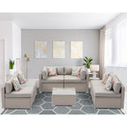 Canapé d'extérieur sectionnel en osier 7 pièces le plus confortable avec table basse