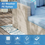 Canapé d'extérieur sectionnel en osier 7 pièces le plus confortable avec table basse