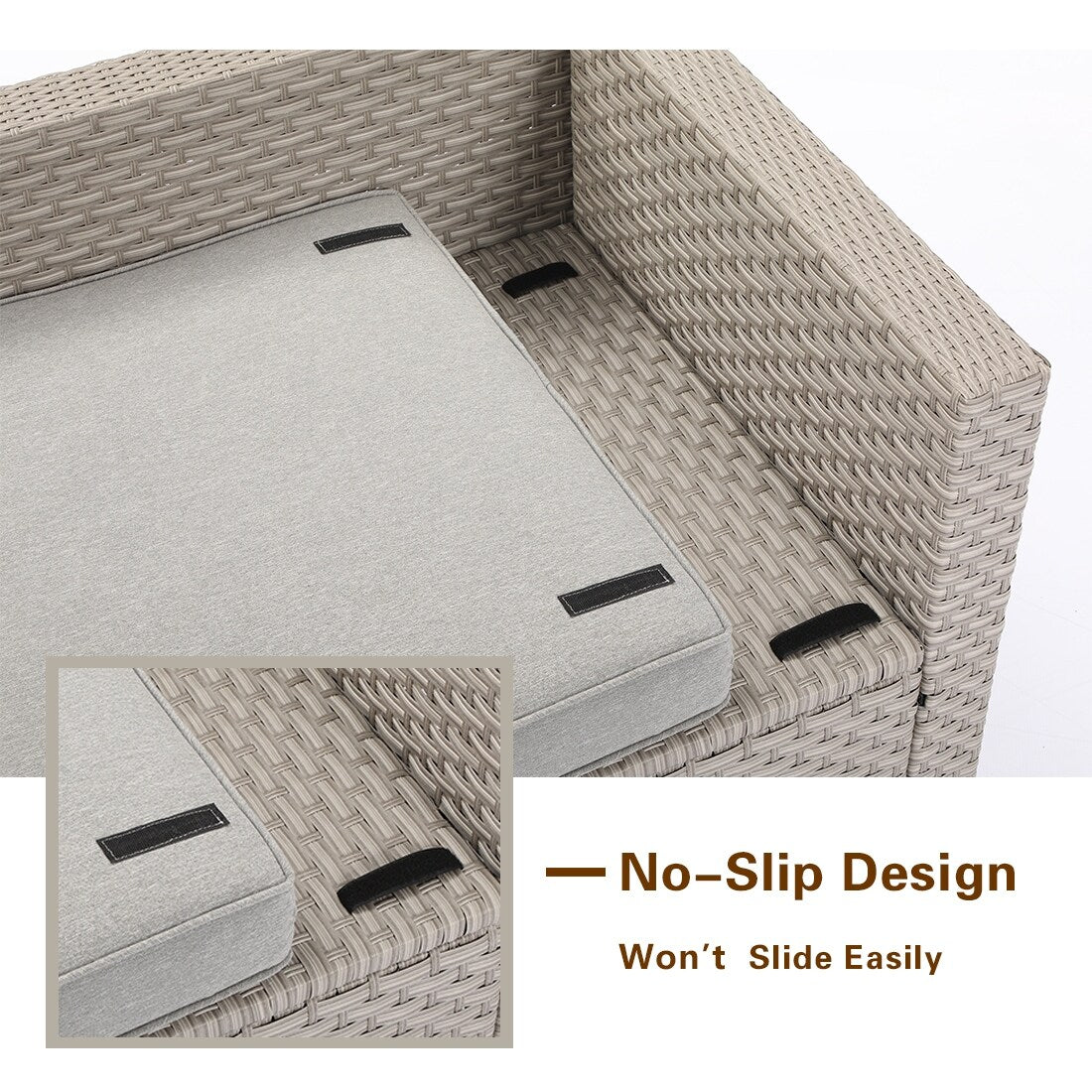 Canapé d'extérieur sectionnel en osier 7 pièces le plus confortable avec table basse