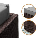 Canapé d'angle en osier 7 pièces pour patio extérieur COSIEST avec table basse