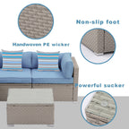 Canapé d'extérieur sectionnel en osier 7 pièces le plus confortable avec table basse