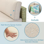 Canapé d'extérieur sectionnel en osier 7 pièces le plus confortable avec table basse