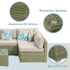 Canapé d'extérieur sectionnel en osier 7 pièces le plus confortable avec table basse