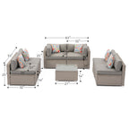 Canapé d'extérieur sectionnel en osier 7 pièces le plus confortable avec table basse