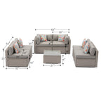 Ensemble de canapés sectionnels en osier pour meubles de patio extérieur COSIEST 7 pièces