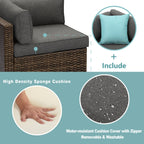 Ensemble de canapés sectionnels en osier pour meubles de patio extérieur COSIEST 7 pièces