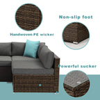 Ensemble de canapés sectionnels en osier pour meubles de patio extérieur COSIEST 7 pièces