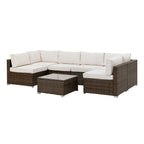 Ensemble de canapés sectionnels en osier pour meubles de patio extérieur COSIEST 7 pièces