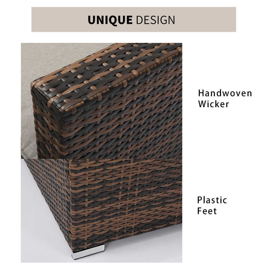 Ensemble de canapés d'extérieur en osier marron COSIEST