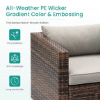 Ensemble de canapés d'extérieur en osier marron COSIEST