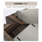 Ensemble de canapés d'extérieur en osier marron COSIEST