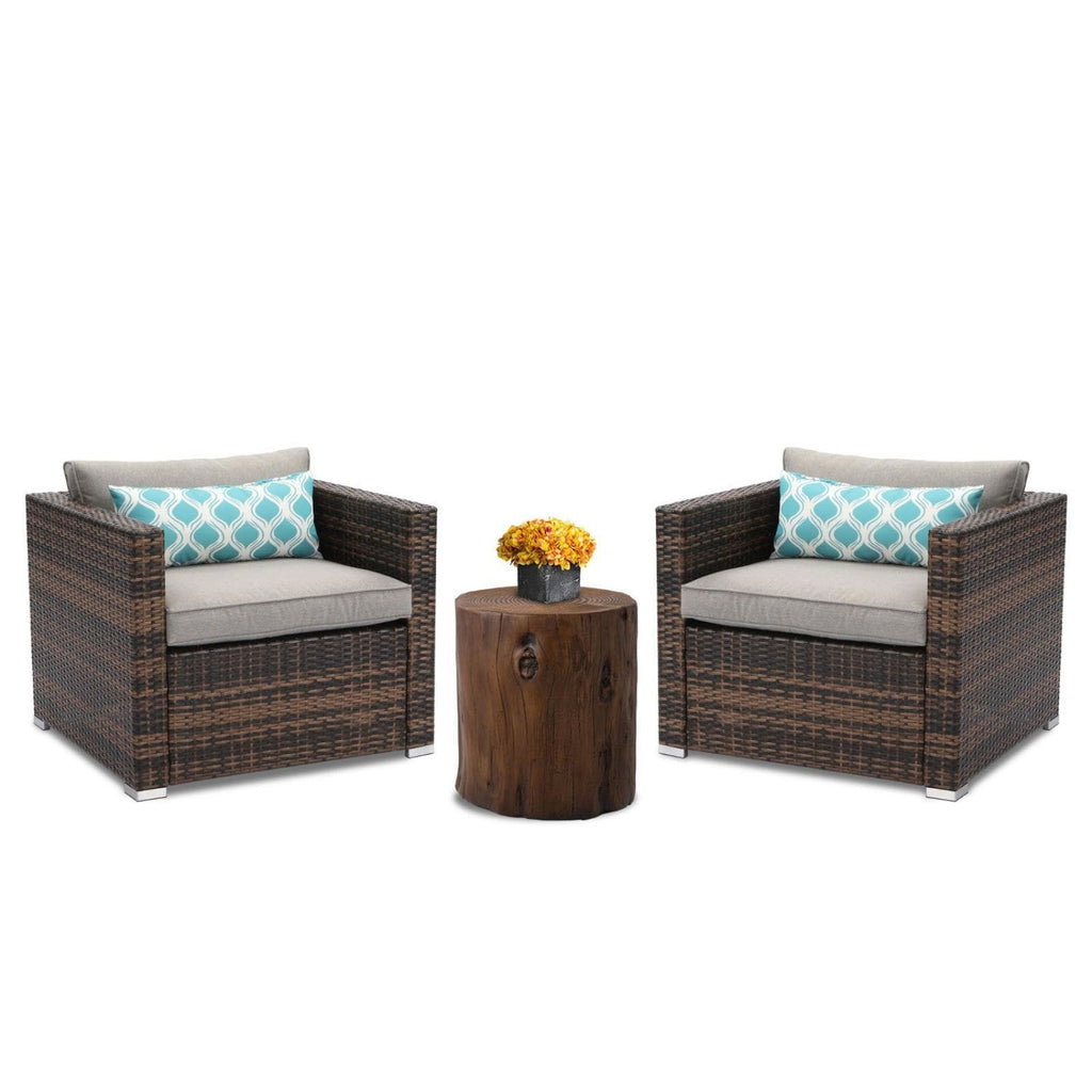 Ensemble de canapés d'extérieur en osier marron COSIEST