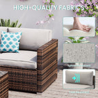 Ensemble de canapés d'extérieur en osier marron COSIEST