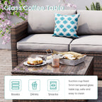 Ensemble de canapés d'extérieur en osier marron COSIEST