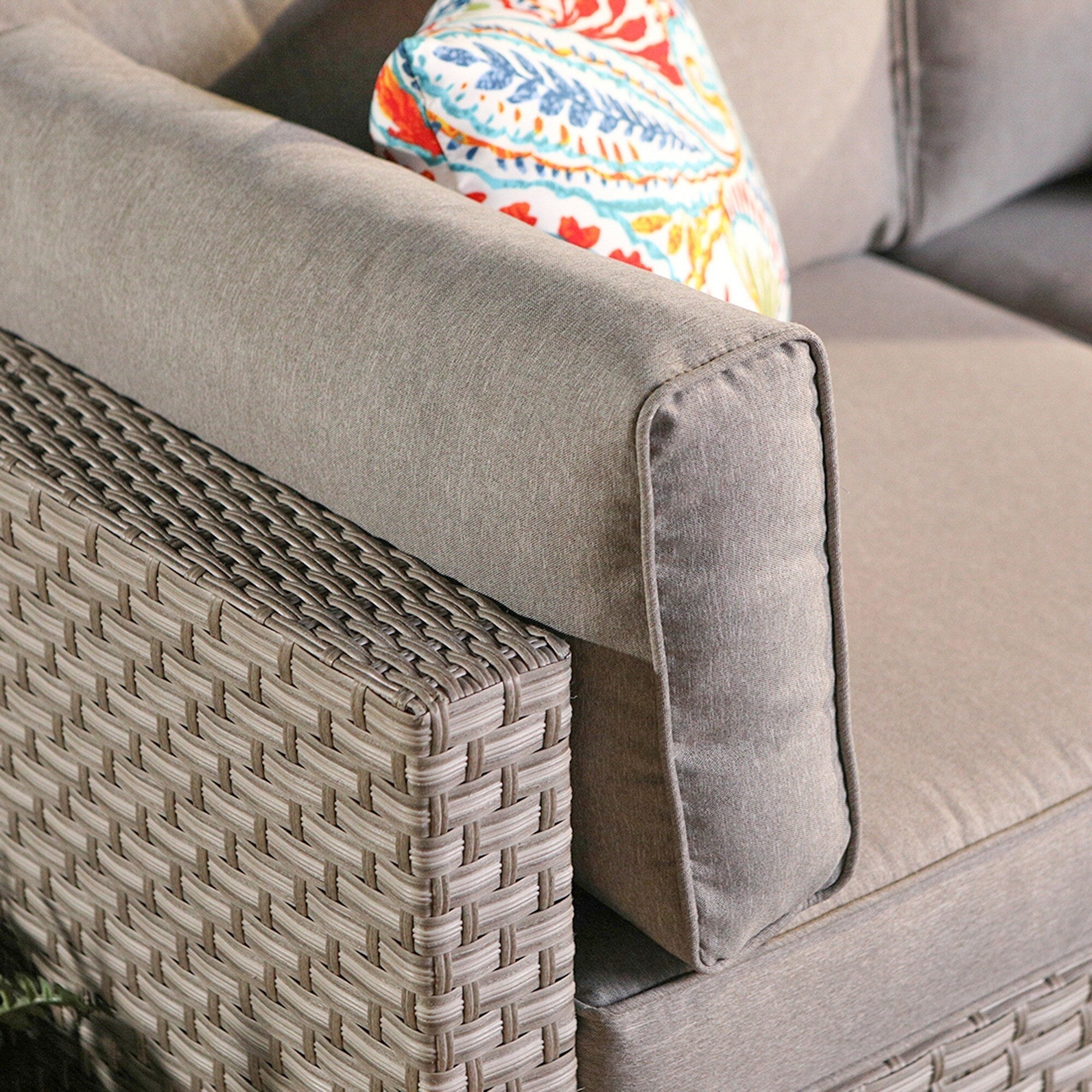 Ensemble de canapé sectionnel en osier 2 pièces COSIEST pour l'extérieur